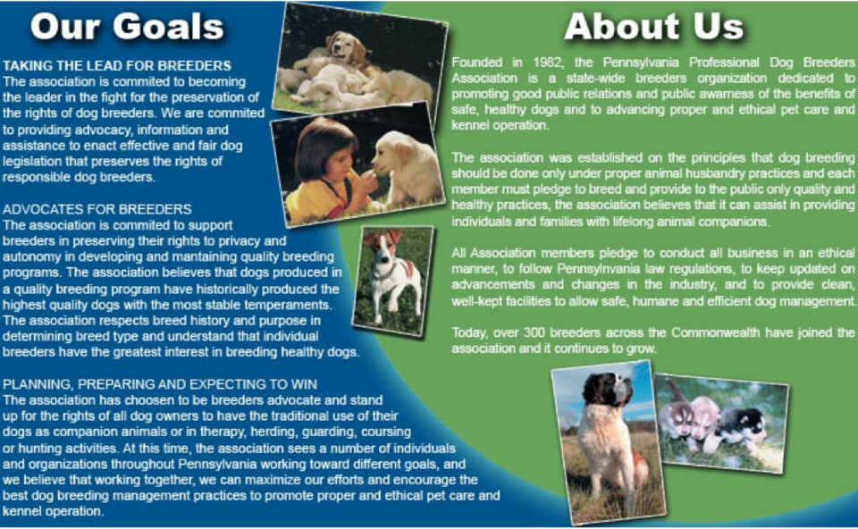 PPDBA, Pennsylvania, Pet, Breeders, Associationa,Goals
